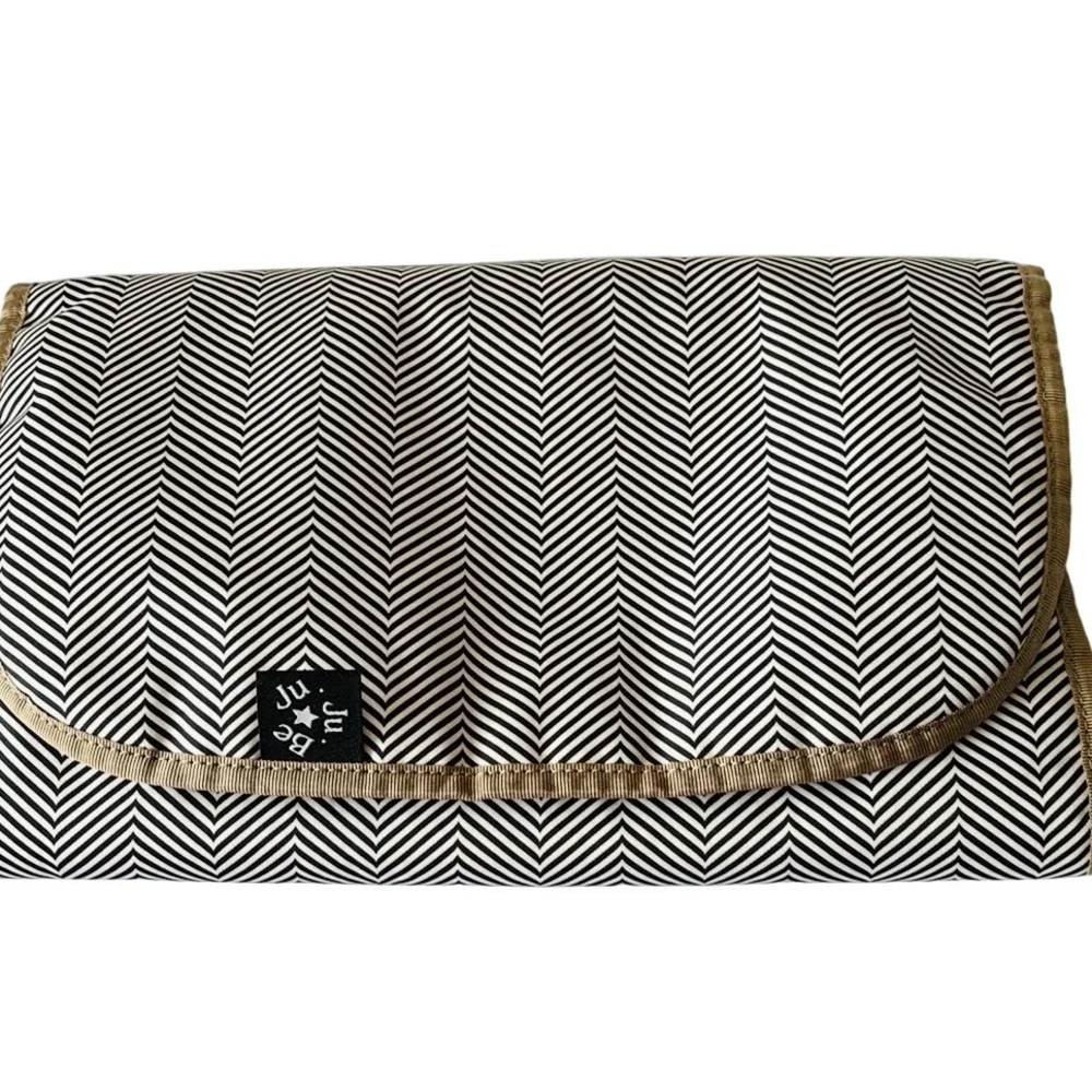 Jujube Diaper Bag, Shoulder/ Backpack/ Carry All, Black & Gray Herringbone